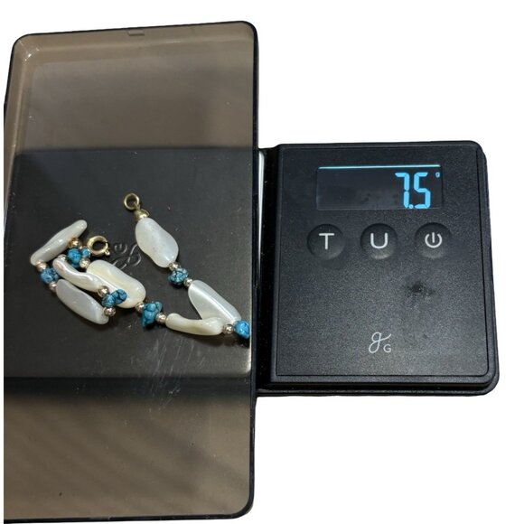 Vintage 60s Southwest Style Plastic Beaded Bracelets In Green/faux Turquoise - Picture 5 of 5